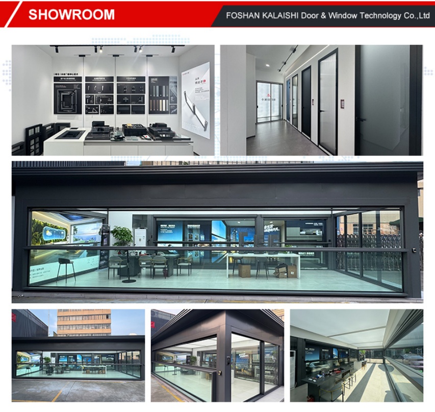 Winddichte en waterdichte schuifdeur van aluminiumlegering met ultradun frame en dubbellaags gehard glas voor restaurants