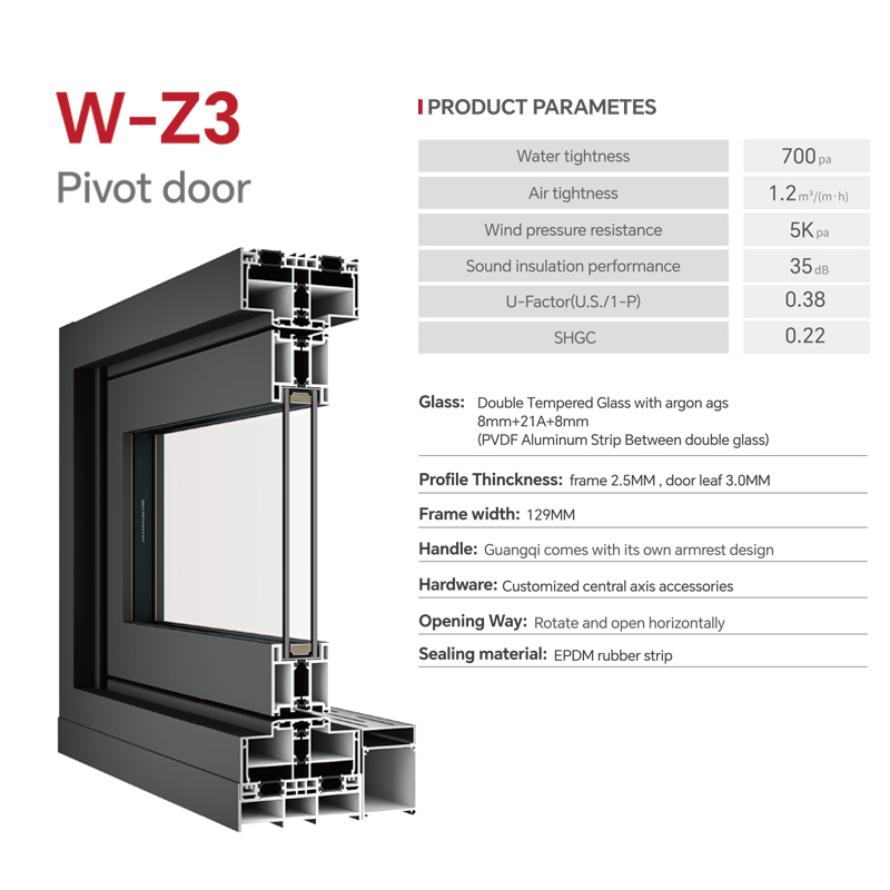 DERCHI Veiligheidsdeur van luxe aluminium met draaideur, zware uitvoering, thermische onderbreking, groot glas, aluminium draaideur voor moderne huizen