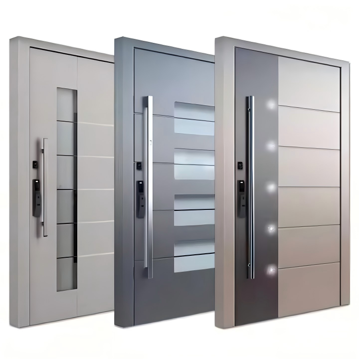 Luxe Amerikaanse design buitendeur met draaideur, stalen voordeur, dubbele aluminium anti-inbraakdeur voor woningen